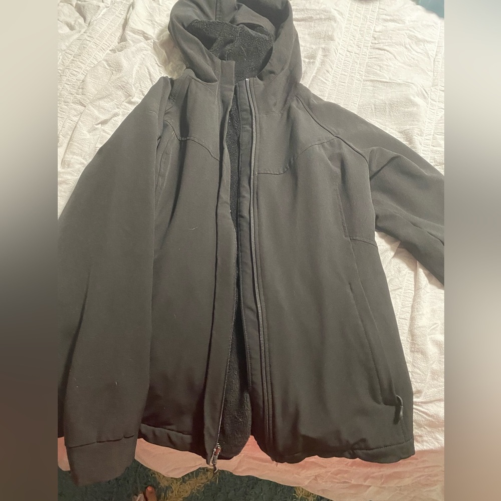 Black hooded jacket